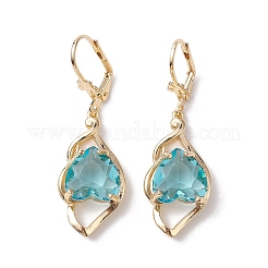 Glass Leverback Earring&nbsp;EJEW-C077-06KCG