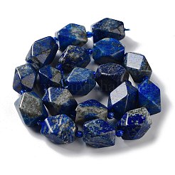 天然石ラピスラズリビーズ連売り  シードビーズで  多面カット  菱形  17~21x13~16x12~15mm  穴：1.2~1.4mm  約18~19個/連  15.35~15.79インチ（39~40.1cm）&nbsp;G-C182-20-02