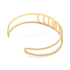 304 Stainless Steel Oval Open Cuff Bangle for Women&nbsp;BJEW-B064-06G