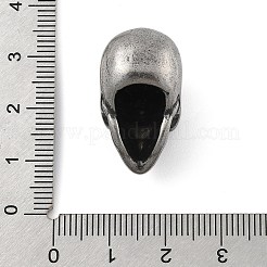 316サージカルステンレスビーズ  スカル  アンティークシルバー  26x14.5x17mm  穴：1.8mm&nbsp;STAS-S173-31AS