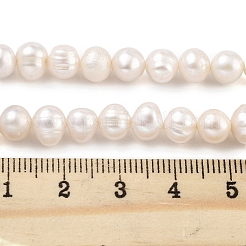 天然養殖淡水パールビーズ連売り  ポテト  パパイヤホイップ  6~7mm  穴：0.6mm  約29個/連  6.69インチ（17cm）&nbsp;PEAR-C003-12F