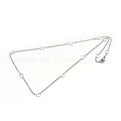 変色しないステンレススチールチェーンネックレス304本  カニカン付き  ステンレス鋼色  17.7インチ（45cm）&nbsp;NJEW-N0030-03