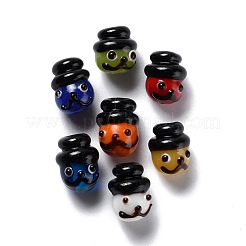 手作りランプワークビーズ  バンピー  人間  ミックスカラー  14~17x12~13x12mm  穴：1.8~2mm  約25個/連  15.55インチ（39.5cm）&nbsp;LAMP-F020-12