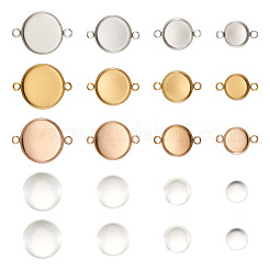 3 Colors 36Pcs 304 Stainless Steel Cabochon Connector Settings&nbsp;DIY-TA0003-52