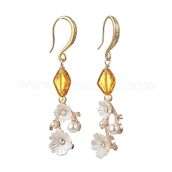Alloy & Resin & Acrylic Pearl Dangle Earrings&nbsp;EJEW-JE07366