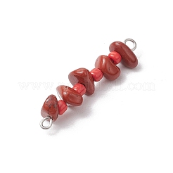 8Pcs 8 Styles Mixed Gemstone Chip Beaded Connector Charms&nbsp;PALLOY-JF03318-02