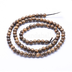 Natural African Padauk Wood Beads Strands&nbsp;X-WOOD-P011-02-8mm