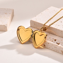 Stainless Steel Pave Natural Paua Shell Love Heart Peach Locket Pendant Cable Chain Necklaces for Women&nbsp;PW-WG7AB06-01