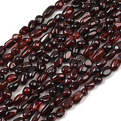 天然ガーネットビーズ連売り  ナゲット  タンブルストーン  4~8.5x4~5x4~5.5mm  穴：0.7~0.8mm  約75~77個/連  15.94~16.34''（40.5~41.5センチメートル）&nbsp;LS-G-H330-B01