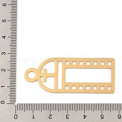 201ステンレススチールビッグペンダント  レーザー切断  教会の十字架のチャーム  18KGP本金メッキ  53x22x1mm  穴：4mm&nbsp;STAS-Z109-13G
