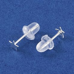 999 Fine Silver Stud Earrings for Women&nbsp;EJEW-S215-30S-06