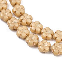 チェコ産プレスガラスビーズ  花  桃パフ  10~10.5x6mm  穴：0.8mm  約100個/袋&nbsp;GLAA-I061-28