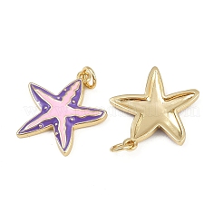 Brass Enamel Pendants&nbsp;KK-L240-01G-A02
