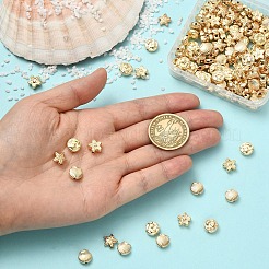 160個 4スタイル メッキ ABSプラスチックビーズ  混合形状  ライトゴールドメッキ  8.5~9x9x3.5~4mm  穴：1.5~1.8mm  40個/スタイル&nbsp;KY-YW0002-36