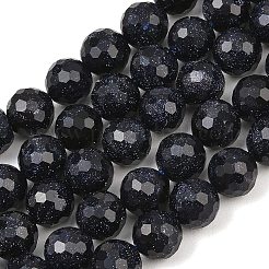 Synthetic Blue Goldstone Beads Strands&nbsp;GG-CBA199E-F02-10mm