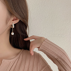 Alloy Crystal Rhinestone Dangle Stud Earrings&nbsp;FS-WG37841-01