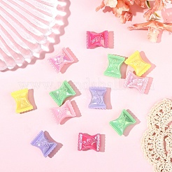 ツートンカラーのUVメッキレインボー虹色アクリルビーズ15個  うさぎのお菓子  ミックスカラー  21.5x17x9.5mm  穴：3.5mm&nbsp;PACR-YW0001-48