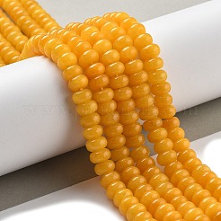 天然石ホワイトジェイドビーズ連売り  染め  ロンデル  オレンジ  8x5mm  穴：1mm  約74個/連  15.15インチ（38.5cm）&nbsp;G-E507-01V
