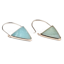 Natural Amazonite Triangle Dangle Hoop Earrings&nbsp;G-S359-363G
