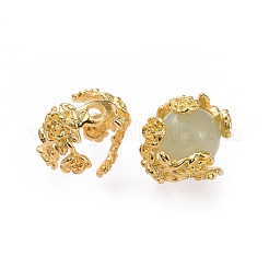 真鍮の派手なビーズキャップ  花  4花びら  ゴールドカラー  14x16x18mm  穴：2.5mm&nbsp;PALLOY-G193-07G