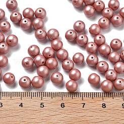 焼付塗装ガラスシードビーズ  ラウンド  ライトコーラル  6mm  穴：0.8mm  約1800個/1ポンド&nbsp;SEED-H003-02J