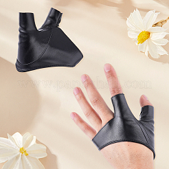 PUレザーの片指手袋  女性用指なし手袋  ブラック  125x95x1.5~3mm&nbsp;AJEW-WH20195-25
