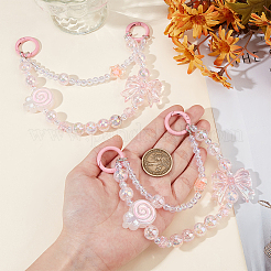 2Pcs Lollipop Bowknot Acrylic Pendant Decorations&nbsp;DIY-BBC0002-27