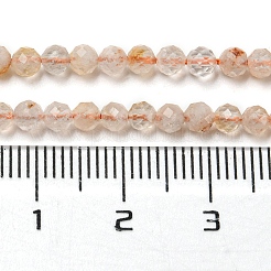 加熱された天然シトリンビーズ連売り  多面カット  ラウンド  3.5mm  穴：0.6mm  約104個/連  14.80~14.96''（37.6~38センチメートル）&nbsp;G-A097-A08-04