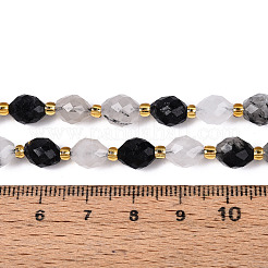 天然トマムマシンクォーツビーズ連売り  多面カット  オーバル  シードビーズで  8~9x6~8mm  穴：1~1.2mm  約36~38個/連  14.96~15.35インチ（38~39cm）&nbsp;G-N342-35-8x6-02