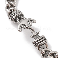Ion Plating(IP) 304 Stainless Steel Anchor Link Chain Bracelets for Men&nbsp;BJEW-B096-42AS