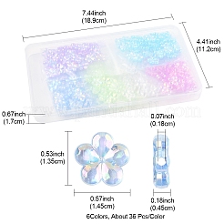 97.2g 6色透明アクリルビーズ  プラム  ABカラーメッキ  ミックスカラー  13.5x14.5x4.5mm  穴：1.8mm  16.2 G /カラー&nbsp;PACR-FS0001-07