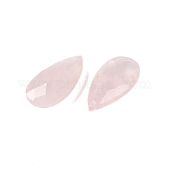 天然石ローズクォーツペンダント  多面カット  ティアドロップ  25x13x6mm  穴：1mm&nbsp;G-C140-05L