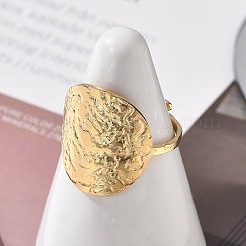 Flat Round 304 Stainless Steel Open Cuff Ring for Women&nbsp;LS-RJEW-M049-01G-02