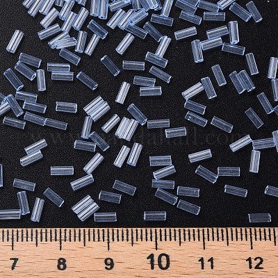 透明なガラスラッパビーズ  丸い穴  ライトブルー  3~8x2mm  穴：0.7mm  約450g /ポンド&nbsp;SEED-N005-001-C08-1