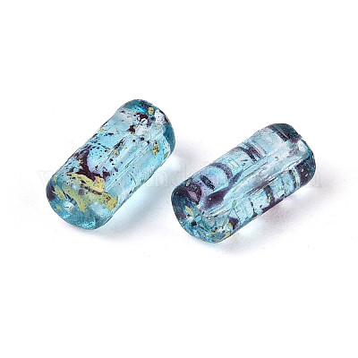 ピカソの透明ガラスのラッパビーズ  ライトスカイブルー  9x4.5mm  穴：1mm  約1500個/ポンド&nbsp;SEED-N010-02J-1