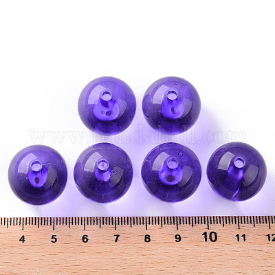 透明なアクリルビーズ  ラウンド  青紫色  20x19mm  穴：3mm  約111個/500g&nbsp;MACR-S370-A20mm-748-1