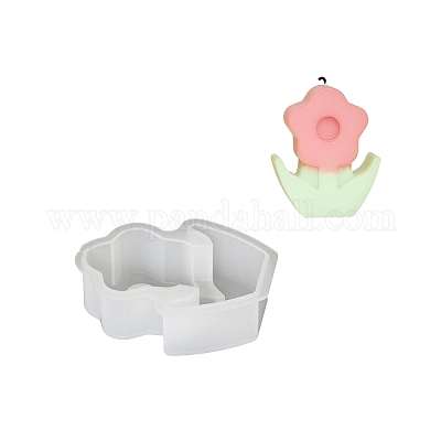 シリコンモールド  花  ホワイト  84x68x25mm&nbsp;SIMO-D301-02-1