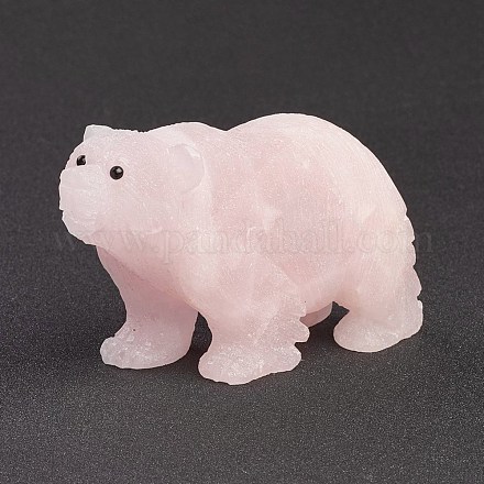 ローズクオーツのクマの置物№1 天然石ローズクォーツディスプレイパーツ インテリア