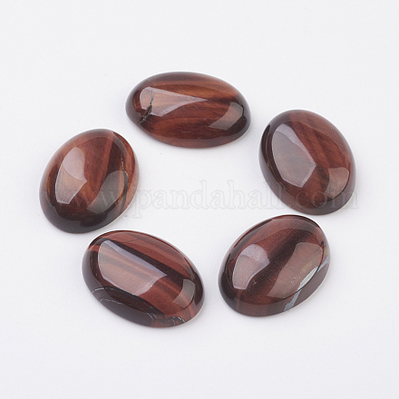 Natural Dyed & Heated Red Tiger Eye Flat Back Cabochons&nbsp;G-G741-22x30mm-13-1