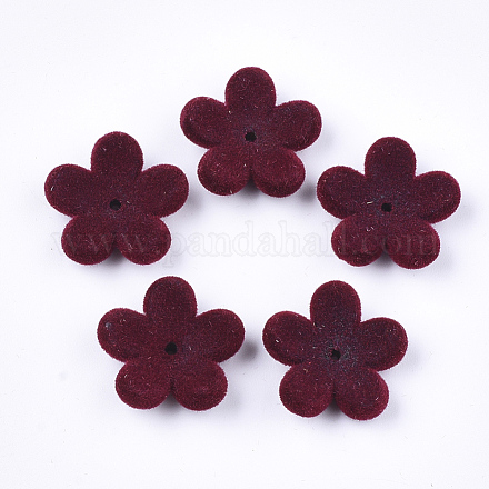 Flocky Acrylic Bead Caps OACR-T005-03-05-1