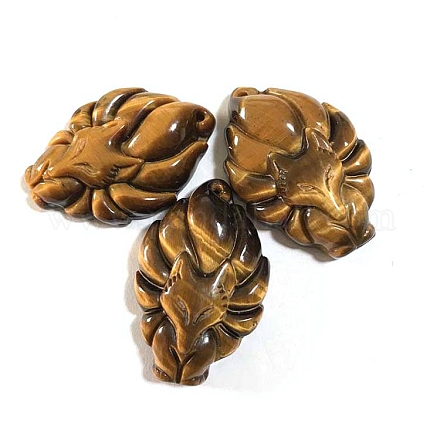 Carved Natural Tiger Eye Pendants&nbsp;PW-WG5BD2D-01-1