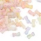 Gradient Color Transparent Acrylic Beads, with Golden Foil, Bone, Colorful, 15x7x6.5mm, Hole: 2.5mm, about: 1470pcs/500g