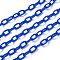 ABS Plastic Cable Chains, Blue, Link: 13x7~7.5x2mm, 15.35~15.74 inch(39~40cm)/strand