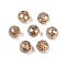 Transparent Electroplate Glass Beads, Faceted, Round, BurlyWood, 10x9mm, Hole: 1.4mm