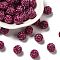 Pave Disco Ball Beads, Polymer Clay Rhinestone Beads, Grade A, Round, Fuchsia, Rhinestone: PP13(1.9~2mm), 6 Rows Rhinestone, 10mm, Hole: 1.5mm