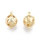 Brass Hollow Diffuser Locket Pendants, Round, Real 18K Gold Plated, 22x15mm, Hole: 3x2mm, Inner Diameter: 13mm