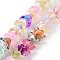 Transparent Glass Beads Strands, Beads Strands, Flower, Mixed Color, 11~12x7.5~8mm, Hole: 1.4mm, about 50pcs/strand, 11.42''(29cm)