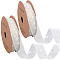 Polyester Ribbons, Flat with Star Pattern, for Gift Packaging, White, 1 inch(25mm), about 20.00 Yards(18.29m)/Roll