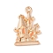 Alloy Enamel Pendants, Castle Charm, Light Gold, 23x14.5x3mm, Hole: 1.6mm