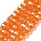 Transparent Glass Beads, 32 Facets, AB Color Plated, Round, Dark Orange, 6x5.5mm, Hole: 1.2mm, about 91pcs/strand, 19.29''(49cm)